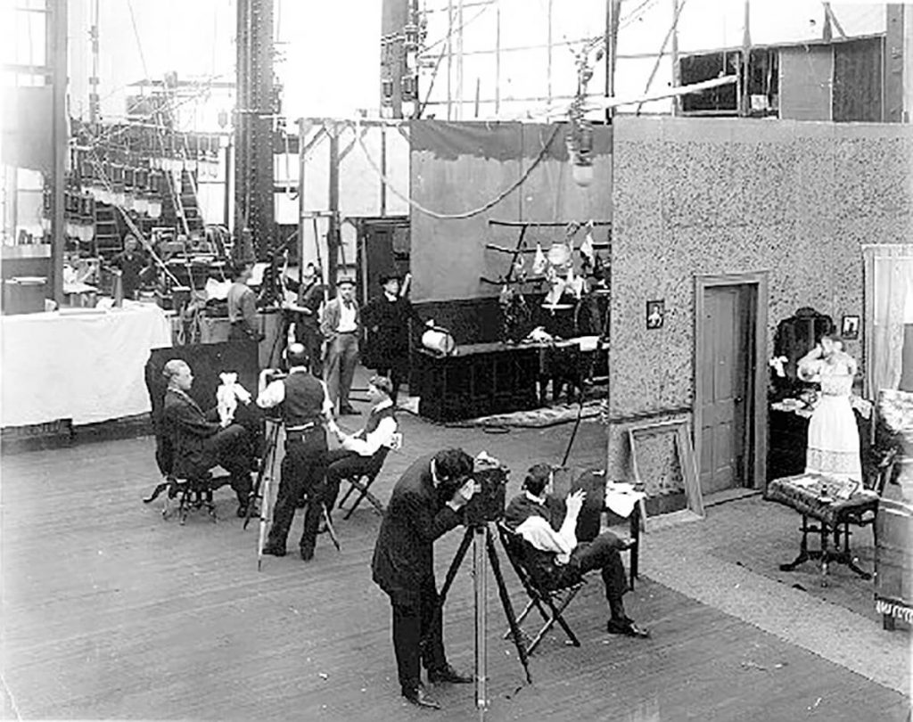 Silent Era shooting on a stage-Before